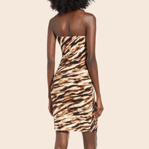 Leith Ruched Faux Wrap Dress - Picture 2 of 10